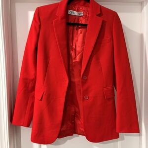 Zara Women's Bold Red Suit Jacket